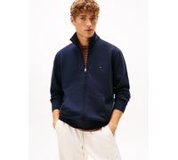 Sweatjacke TOMMY HILFIGER "ESSENTIAL FLEECE STAND COLLAR", Herren, Gr. M, desert sky, Sweatware, Obermaterial: 60% Baumwolle, 40% Polyester, normal normal, Rippbündchen, Sweatjacken Sweatjacke, mit St