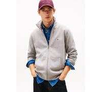 Sweatjacke TOMMY HILFIGER "ESSENTIAL FLEECE STAND COLLAR", Herren, Gr. S, medium grau heather, Sweatware, Obermaterial: 60% Baumwolle, 40% Polyester, normal normal, Rippbündchen, Sweatjacken Sweatjack