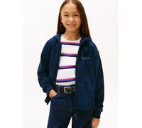 Sweatjacke TOMMY HILFIGER, Jungen, Gr. 6 (116), schwarz night navy, Sweatware, Obermaterial: 80% Baumwolle, 20% Polyester, unifarben, regular fit normal, Rundhals, eingesetzt angesetztes Bündchen, Swe