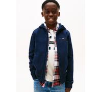 Sweatjacke TOMMY HILFIGER, Jungen, Gr. 7 (122), schwarz night navy, Sweatware, Obermaterial: 82% Baumwolle, 18% Polyester, unifarben, regular fit normal, Rundhals, eingesetzt Rippbündchen, Sweatjacken