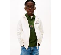 Sweatjacke TOMMY HILFIGER, Jungen, Gr. 86, ancient weiß, Sweatware, Obermaterial: 82% Baumwolle, 18% Polyester, unifarben, regular fit normal, Rundhals, eingesetzt Rippbündchen, Sweatjacken Sweatjacke