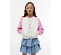 Sweatjacke TOMMY HILFIGER, Mädchen, Gr. 16 (176), pink (ancient weiß, pink), Sweatware, Obermaterial: 68% Baumwolle, 32% Polyester. Futter: 100% Baumwolle, regular fit normal, Rundhals, Bündchen, Swea