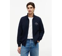 Sweatjacke TOMMY HILFIGER "SCRIPT STACK FZ STAND COLLAR", Herren, Gr. XXL, blau (desert sky), Sweatware, Obermaterial: 100% Baumwolle, regular fit normal, Rundhals, Bündchen, Sweatjacken Sweatjacke (8