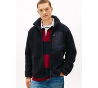 Sweatjacke TOMMY HILFIGER "TEDDY FLEECE ZIP THROUGH", Herren, Gr. L, desert sky, Fleece, Obermaterial: 50% Polyacryl, 50% Polyester, regular fit normal, Rundhals, eingesetzt gerader Abschluss, Sweatja