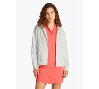 Sweatjacke TOMMY JEANS "TJW REG S FLAG ZIP THRU", Damen, Gr. XL (42), beige (ecru), Sweatware, Obermaterial: 80% Baumwolle, 20% Polyester, unifarben, regular fit hüftlang, Rippbündchen, Sweatjacken Sw
