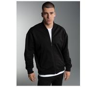 Sweatjacke TRIGEMA "TRIGEMA Collegejacke in weicher Sweat-Qualität", Herren, Gr. M, schwarz, Sweatware, 70% Baumwolle, 30% Polyester, Basic, Sweatjacken Sweatjacke (10139116-M) schwarz