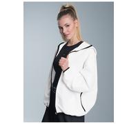 Sweatjacke TRIGEMA "TRIGEMA Dünne Kapuzenjacke mit praktischen Taschen", Damen, Gr. S, weiß, 100% Polyester, Sweatjacken Sweatjacke (39412960-S) weiß
