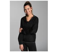 Sweatjacke TRIGEMA "TRIGEMA Dünne Kapuzenjacke mit praktischen Taschen", Damen, Gr. XXL, schwarz, 100% Polyester, Basic, Sweatjacken Sweatjacke (69400527-XXL) schwarz