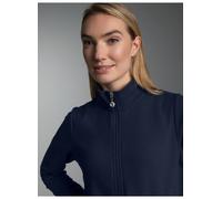 Sweatjacke TRIGEMA "TRIGEMA Jacke mit funkelnden Strass-Steinen", Damen, Gr. XXL, blau (navy), 55% Polyester, 45% Baumwolle, casual, Sweatjacken (98105951-XXL) navy