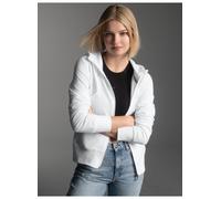 Sweatjacke TRIGEMA "TRIGEMA Kapuzenjacke", Damen, Gr. XXL, weiß, 50% Baumwolle, 50% Polyester, casual, Sweatjacken (10801155-XXL) weiß