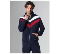 Sweatjacke TRIGEMA "TRIGEMA Sweatjacke mit praktischen Taschen", Herren, Gr. M, blau (navy), Sweatware, 70% Baumwolle, 30% Polyester, ohne Ausschnitt, Sweatjacken Sweatjacke (67849144-M) navy