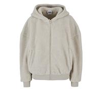 Sweatjacke URBAN CLASSICS "Urban Classics Damen Ladies Oversized Sherpa Zip Hoody", Damen, Gr. S, wetsand, 100% Polyester, unifarben, Sweatjacken Sweatjacke (51403832-S) wetsand