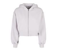 Sweatjacke URBAN CLASSICS "Urban Classics Damen Ladies Short Oversized Zip Jacket", Damen, Gr. 5XL, softlila, 65% Baumwolle, 35% Polyester, unifarben, Sweatjacken Sweatjacke (88069937-5XL) softlila