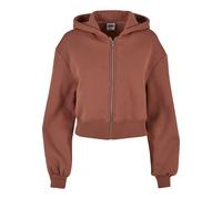 Sweatjacke URBAN CLASSICS "Urban Classics Damen Ladies Short Oversized Zip Jacket", Damen, Gr. XL, terracotta, 65% Baumwolle, 35% Polyester, unifarben, Sweatjacken Sweatjacke (12917801-XL) terracotta