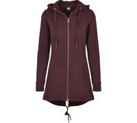 Urban Classics Damen Sweat Parka - Langer Zip Hoodie mit Kapuze und Kängurutasche aus Baumwolle Mix für Freizeit Alltag und gemütliche Übergangslooks,Redwine,M