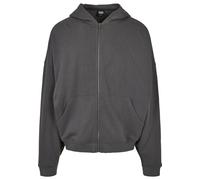 Sweatjacke URBAN CLASSICS "Urban Classics Herren 90's Zip Hoody", Herren, Gr. XXL, schwarzshadow, 65% Baumwolle, 35% Polyester, unifarben, Sweatjacken Sweatjacke (95654935-XXL) schwarzshadow