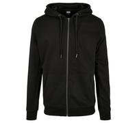 Sweatjacke URBAN CLASSICS "Urban Classics Herren Basic Terry Zip Hoody", Damen, Gr. L, schwarz, 65% Baumwolle, 35% Polyester, unifarben, Sweatjacken Sweatjacke (48174344-L) schwarz
