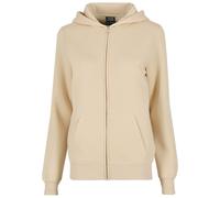 Sweatjacke URBAN CLASSICS "Urban Classics Ladies Basic Essential Zip Hoody", Damen, Gr. XXL, beige (sand), 50% Baumwolle, 50% Polyester, unifarben, Rundhals, Sweatjacken Sweatjacke (26643942-XXL) sand