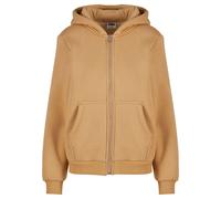 Sweatjacke URBAN CLASSICS "Urban Classics Ladies Bonded Sherpa Zip Hoody", Damen, Gr. L, beige (unionbeige), 68% Baumwolle, 32% Polyester, unifarben, Langarm, Sweatjacken (34884925-L) unionbeige
