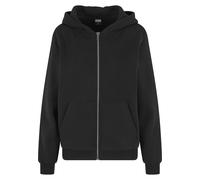 Sweatjacke URBAN CLASSICS "Urban Classics Ladies Fluffy Zip Cardigan", Damen, Gr. 5XL, schwarz, 70% Baumwolle, 30% Polyester, unifarben, Rundhals, Sweatjacken Sweatjacke (14004633-5XL) schwarz