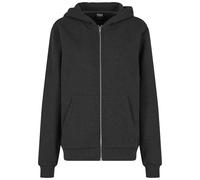 Sweatjacke URBAN CLASSICS "Urban Classics Ladies Fluffy Zip Cardigan", Damen, Gr. S, grau (charcoal), 70% Baumwolle, 30% Polyester, unifarben, Rundhals, Sweatjacken Sweatjacke (48196521-S) charcoal