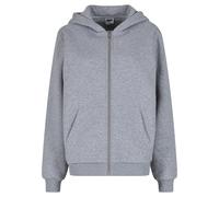 Sweatjacke URBAN CLASSICS "Urban Classics Ladies Fluffy Zip Cardigan", Damen, Gr. XXL, grau (lightasphalt), 70% Baumwolle, 30% Polyester, unifarben, Rundhals, Sweatjacken Sweatjacke (98735168-XXL) lig