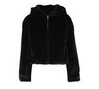 Sweatjacke URBAN CLASSICS "Urban Classics Ladies Full Zip Faux Fur Hoodie", Damen, Gr. S, schwarz, 100% Polyester, unifarben, Sweatjacken Sweatjacke (17588436-S) schwarz