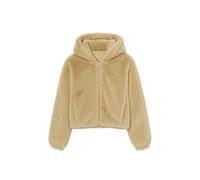Sweatjacke URBAN CLASSICS "Urban Classics Ladies Full Zip Faux Fur Hoodie", Damen, Gr. XL, beige (wetsand), 100% Polyester, unifarben, Rundhals, Sweatjacken Sweatjacke (35717130-XL) wetsand