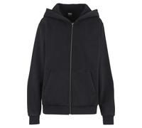 Sweatjacke URBAN CLASSICS "Urban Classics Ladies Vintage Heavy Zip Hoody", Damen, Gr. 3XL, schwarz, 70% Baumwolle, 30% Polyester, unifarben, Sweatjacken Sweatjacke (29844741-XXXL) schwarz