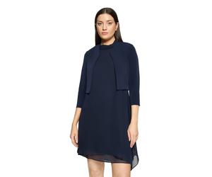Sweatjacke VERA MONT "Damen figurbetont", Damen, Gr. 46, blau (night sky), Jersey, Obermaterial: 95% Polyester, 5% Elasthan, schmal normal, V-Ausschnitt, Sweatjacken Sweatjacke, Nahtführung (41602532-