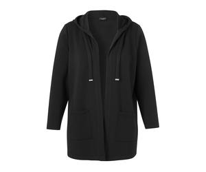 Sweatjacke VIA APPIA DUE "VIA APPIA DUE Sweat-Jacke", Damen, Gr. 50, schwarz, Obermaterial: 49% Viskose CV. 43% Polyester PES. 8% Elasthan EL., uni, regular fit, Sweatjacken Sweatjacke, Große Größen (