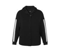 Sweatjacke VIA APPIA DUE "VIA APPIA DUE Sweatjacke", Damen, Gr. 46, schwarz (schwarz, ecru), Obermaterial: 49% Viskose CV. 43% Polyester PES. 8% Elasthan EL., uni, regular fit, Sweatjacken Sweatjacke,