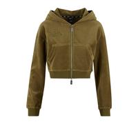 Sweatjacke VON DUTCH "Von Dutch MICHI ZIP SWEATS", Damen, Gr. S, khaki, 80% Baumwolle, 20% Polyester, unifarben, Sweatjacken Sweatjacke (37947016-S) khaki