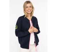 Sweatjacke ZWILLINGSHERZ "Smile Regenbogen", Damen, Gr. L/XL, marine, Sweatware, Obermaterial: 50% Baumwolle, 50% Polyester, Sweatjacken Sweatjacke, mit Reißverschluss, Rippbündchen, Eingriffstaschen,