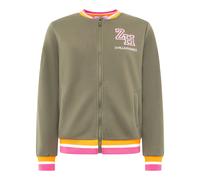 Sweatjacke ZWILLINGSHERZ "Zwillingsherz", Damen, Gr. XXL, khaki, Obermaterial: 50% Baumwolle, 50% Polyester, Sweatjacken Sweatjacke, durchgehender Zipper, Logo auf der Schulter, gestreifte Bündchen (2
