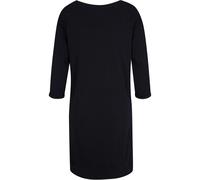 Sweatkleid BONPRIX "Sweatkleid", Damen, Gr. 40/42 (M), N-Gr, schwarz, Sweatware, Obermaterial: 100% Baumwolle, unifarben, bequem knielang, U-Boot-Ausschnitt, Aufschlag, Kleider Sweatkleid, für den All
