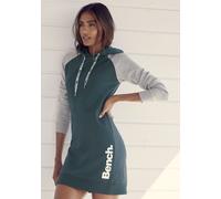Bench. Sweatkleid mit Kapuze und farblich abgesetzten Ärmeln, dunkelgrün-grau