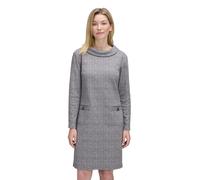 Sweatkleid BETTY BARCLAY "Betty Barclay Damen Sweatkleid mit Kragen", Damen, Gr. 42, Normalgrößen, grau (grau, beige), Obermaterial: 50% Baumwolle, 48% Polyester, 2% Elasthan., casual, gerade kurz, Kl