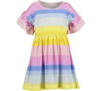 Sweatkleid BLUE SEVEN, Mädchen, Gr. 116, N-Gr, weiß, Jersey, Obermaterial: 100% Baumwolle, geringelt, gestreift, mehrfarbig, regular fit ca. Mitte Oberschenkel, Rundhals, Volant, Kleider Sweatkleid, m
