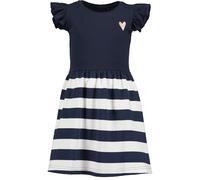 Sweatkleid BLUE SEVEN, Mädchen, Gr. 128, N-Gr, nachtblau, Jersey, Obermaterial: 95% Baumwolle, 5% Elasthan, geringelt, gestreift, unifarben, Flügelärmel, Kleider Sweatkleid, im maritimen Look (5588572