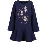 Sweatkleid BLUE SEVEN, Mädchen, Gr. 98, N-Gr, nachtblau, angeraute Sweatware, Obermaterial: 100% Baumwolle, bedruckt, unifarben, ausgestellt Midi, Rundhals, abgesteppte Kante, Kleider Sweatkleid, Baum