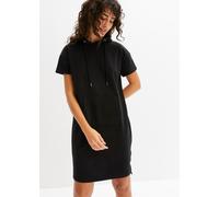 Sweatkleid BONPRIX, Damen, Gr. 36/38 (S), N-Gr, schwarz, Sweatware, Obermaterial: 60% Baumwolle, 40% Polyester, loose fit, Kleider Sweatkleid, aus Baumwolle, Loose fit, mit Kapuze, mit Kangaroo-Tasche