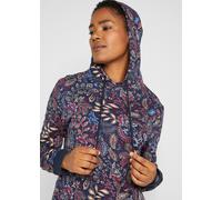 Sweatkleid BONPRIX, Damen, Gr. 40/42 (M), N-Gr, blau (dunkelblau paisley), Sweatware, Obermaterial: 100% Baumwolle, bedruckt, loose fit ca. Mitte Oberschenkel, Bündchen, Kleider Sweatkleid, mit Kapuze
