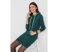 Sweatkleid BONPRIX, Damen, Gr. 40/42 (M), N-Gr, grün (petrolgrün), Sweatware, Obermaterial: 60% Baumwolle, 40% Polyester, unifarben, lässig geschnitten knielang, ohne Ausschnitt, Rippbündchen, Kleider