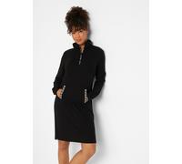 Sweatkleid BONPRIX, Damen, Gr. 40/42 (M), N-Gr, schwarz bedruckt, Sweatware, Obermaterial: 60% Viskose, 35% Polyester, 5% Elasthan, bequem, Kleider Sweatkleid, für den Alltag, mit langem Arm, aus Visk