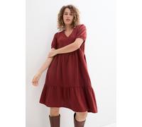 Sweatkleid BONPRIX, Damen, Gr. 48, N-Gr, braun (mandelbraun), Obermaterial: 100% Baumwolle, ausgestellt, Kleider Sweatkleid, für entspannten Look, Oversized-Kleid, aus Musselin, aus Baumwolle (9455480