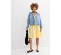 Sweatkleid BONPRIX, Damen, Gr. 48, N-Gr, gelb (hellgelb), Obermaterial: 100% Baumwolle, loose fit, Kleider Sweatkleid, für entspannten Look, Oversized-Kleid, aus Musselin, aus Baumwolle (73355924-48) 