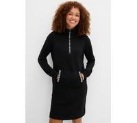 Sweatkleid BONPRIX, Damen, Gr. 52/54 (XXL), N-Gr, schwarz bedruckt, Sweatware, Obermaterial: 60% Viskose, 35% Polyester, 5% Elasthan, bequem, Kleider Sweatkleid, für den Alltag, mit langem Arm, aus Vi