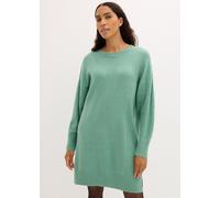 Sweatkleid BONPRIX "Oversize-Strickkleid", Damen, Gr. 52/54 (XXL), N-Gr, grün (salbeigrün), Sweatware, Obermaterial: 75% Polyacryl, 22% Polyester, 3% Elasthan, unifarben, oversize knielang, Rundhals,