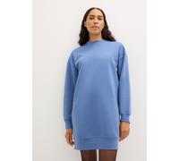 Sweatkleid BONPRIX "Oversized Sweatkleid", Damen, Gr. 56/58 (XXXL), N-Gr, blau (jeansblau), Sweatware, Obermaterial: 60% Baumwolle, 40% Polyester, unifarben, oversize ca. Mitte Oberschenkel, Rundhals,